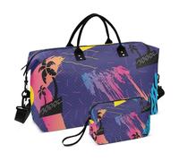 Coconut Grove Sac de voyage à motif abstrait Sac de voyage Weekender Voyage Sac de nuit Gym Sport Carry avec trousse de toilette pour yoga étanche, Motif abstrait Coconut Grove, 1 size