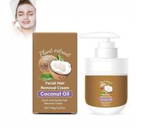 Coconut Oil Facial Hair Removal Cream,Crème dépilatoire à l'huile de coco,huiles dépilatoires naturelles,Crème dépilatoire intime sans douleur Convient à Tous les Types de Peau