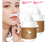 Coconut Oil Facial Hair Removal Cream - Effective Quick Hairs Removers, Body Hair Remover Cream With Coconut Oil Aloe and Peach for Women Men Body Sensitive Skin (2pcs)