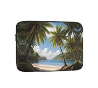 Coconut Trees by The Sea Sac pour ordinateur portable 10" avec poche intérieure résistante aux chocs Idéal pour les affaires, les voyages, l'école, le bureau