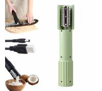 Coconuts Grater Electric,Portable Handheld Wireless Scraper & Shredder,Non-Slip Anti-Splash Rotating Kitchen Grater for Coconuts,Cheese,Chocolate & Fish Scales (Green)