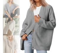 Cocoon Cardigans for Women, Cardigan Tricoté Femme, Gilet Femme Cardigan Long en Tricoté, 2023 Fall New Cocoon Cardigan, Cardigan Pull Couleur Unie Col V, Pull Décontracté en Tricot Ample