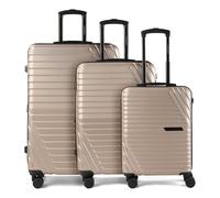 Cocoono Larnaka 4 roulettes Set de valises 3 pièces avec soufflet d'extension or rose
