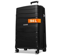 Cocoono Leon - Grande valise de voyage à roulettes - Grand volume de 94 l - Avec serrure TSA, valise et chariots - Valise de voyage rigide - Taille XL, Noir , xl, Valise à coque rigide