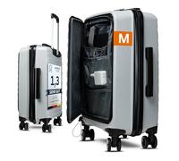 Cocoono Valise bagage à main, compatible avec Ryanair, avec serrure TSA, petite valise, bagage à main, petite valise, valise rigide, bagage à main Ryanair, 55 x 40 x 20 cm, gris, m, Valise à coque