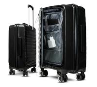 Cocoono Valise bagage à main, compatible avec Ryanair, avec serrure TSA, petite valise, bagage à main, petite valise, valise rigide, bagage à main Ryanair, 55 x 40 x 20 cm, Noir , m, Valise à coque