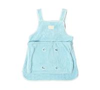 cocoontail Tablier de toilettage pour chat avec poche en flanelle à 4 trous - Écharpe anti-rayures pour animal domestique pour couper les ongles, bleu, taille unique