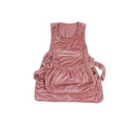 cocoontail Tablier de toilettage réglable pour chat avec deux poches, en flanelle résistante aux rayures, résistant à l'usure (rose)