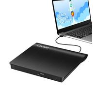 Cocopa Lecteur CD/DVD Externe pour PC, USB 3.0 Graveur Enregistreur Portable RW/ROM Mince Transmission Rapide Câble USB Intégrée Windows/Mac OS Apple/iMac/Macbook/Laptop/Desktops/PC Noi