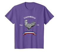 Cocorico Français Vintage Depuis 1789 France Bastille T-Shirt, Enfant, Violet Chiné, 8 Ans