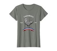 Cocorico Français Vintage Depuis 1789 France Bastille T-Shirt, Femme, Vert Kaki chiné, L