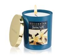 COCORRÍNA Bougie Parfumée En Cire De Soja 140g, Bourbon Vanilla, 31h De Combustion, Mèche En Coton, Bougie Naturelle Cadeau Femme Homme, Idéale Pour Noël Et Anniversaire