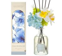 COCORRÍNA Fleur Diffuseur Parfum Maison 250ml avec 8 Diffuseur Bâtonnets, Ocean Mist & Sea Salt, Batonnets Diffuseur Parfum, Reed Diffuseur pour Salle de Bain étagère Décoration