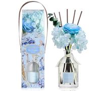 COCORRÍNA Fleur Diffuseur Parfum Maison 250ml, avec Bâtonnets Parfumés, Mint & Eucalyptus, Naturel, Durable, pour Salon, Chambre, Salle de Bain, Idée Cadeau pour Femme