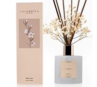 Cocorrína Lot de diffuseurs à roseaux, 190,9 g - Diffuseur de parfum lin propre avec bâtons - Diffuseur de parfum d'intérieur pour décoration d'étagère de salle de bain
