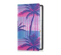 Cocos - Porte-carte d'immatriculation et d'assurance en cuir synthétique chic de style Vaporwave pour cartes, permis de conduire de documents essentiels - Violet
