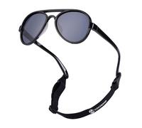 COCOSAND Lunettes de soleil aviateur pour bébé garçon et fille avec sangle polarisée flexible rétro pilote pour nourrissons de 0 à 24 mois, Noir (Tpe, silicone souple), X-Small (Age 0-2)