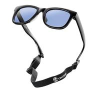 COCOSAND Lunettes de soleil flexibles pour bébé avec sangle polarisée Protection UV pour tout-petits nouveau-nés garçons Grils âge 0-24 mois, Noir avec lentille grise, X-Small