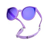COCOSAND Lunettes de soleil polarisées avec sangle UV400 œil de chat pour bébé fille de 3 à 24 mois, Héliotrope, X-Small (Age 0-2)