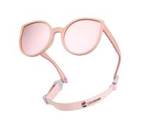 COCOSAND Lunettes de soleil polarisées avec sangle UV400 œil de chat pour bébé fille de 3 à 24 mois, Rose vif avec verres roses, X-Small (Age 0-2)