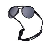 COCOSAND Lunettes de soleil polarisées et flexibles pour bébés et enfants de 0 à 6 ans, Noir brillant., X-Small (Age 0-2)