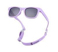 COCOSAND Lunettes de soleil pour bébé avec sangle flexible carrée Protection UV400 pour tout-petits garçons filles âge 0-24 mois, Violet vif., X-Small