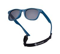 COCOSAND Lunettes de soleil pour bébé avec sangle polarisée et cadre carré flexible pour enfants filles garçons de 2 à 6 ans, bleu, S