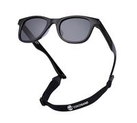 COCOSAND Lunettes de soleil pour enfants avec sangle polarisée et monture flexible en silicone souple pour tout-petits garçons filles âgés de 2 à 6 ans, Noir avec lentille grise, Small