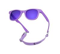 COCOSAND Lunettes de soleil pour enfants avec sangle polarisée et monture flexible en silicone souple pour tout-petits garçons filles âgés de 2 à 6 ans, Héliotrope avec lentille bleue, Small