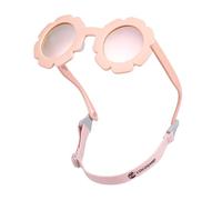COCOSAND Lunettes de soleil pour tout-petits avec sangle verres polarisés rétro et cadre floral flexible pour bébés enfants garçons filles âge 3-24 mois, Rose vif avec lentille rose (Tpe, silicone