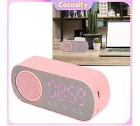 Cocosity Enceinte Réveil Bluetooth Horloge LED Écran Miroir USB FM Radio