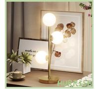 Cocosity Lampe De Chevet Avec 3 Abat-Jours Globe, Lampe De Table Moderne Avec Base En Acier Et Douilles G9, 53H Cm, Ton Laiton