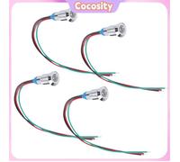 Cocosity Lot de 4 LED Voyant Métal Imperméable 8mm 220V (Rouge Vert)