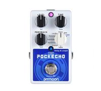Cocosity pédale d'effet de retard Ammoon POCKECHO Delay et Looper Guitar Effect Pedal 8 Delay Effects Max. 300s musique accordeur