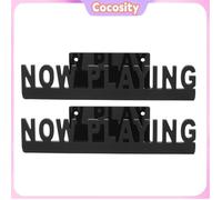Cocosity Porte-mur en vinyle (noir) 2PCS Maintenant En Train De Vinyle Record Stand Support Mural linge lit Noir