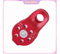 Cocosity poulie d'escalade Bloc de poulie à corde unique robuste en alliage d'aluminium, équipement de sport materiel Rouge