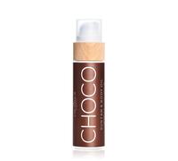 COCOSOLIS CHOCO Huile de Bronzage | Accélérateur de Bronzage | Huile bronzante soleil et cabine UV. Vitamine E et 5 huiles pressées à froid certifiées bio, dont cacao, coco, jojoba. 110 ml