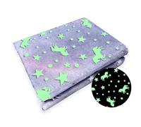 Cocotan Couverture phosphorescente 127 x 152,4 cm, motif dinosaure, couverture polaire en flanelle, cadeau pour bébé garçon et fille (violet)