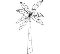 Cocotier en Métal Wall Art Decor, Sculpture Murale en Métal, Panneau Mural en Métal Noir, Artisanat Suspendu pour Le Couloir De Cuisine du Salon, 9.8IN/25cm