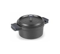 LACOR 25925 Faitout avec Couvercle Rond + Poignées Amovibles Aluminium Fondu Noir 24 cm