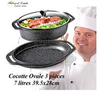 Cocotte 3 pièces 7 litres 39,5x28cm - Espace Cuisine Professionnel