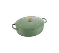 Cocotte 33 cm Bellamonte, Ovale, Vert, Fonte