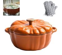Cocotte à Citrouille,Four Hollandais Émaillé En Fonte,Poêles Hollandaises Antiadhésives Pour Four,Micro-ondes Et Plaques À Induction(20cm)