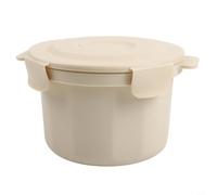 Cocotte à riz à micro-ondes portable en polypropylène - Cuiseur à riz vapeur efficace antiadhésif pour pâtes et légumes - Design compact 20,5 x 11 x 14,7 cm Beige
