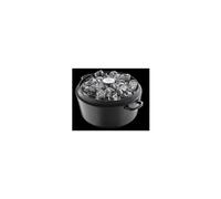 Berndes 034143 Plat à rôtir en Fonte poêle en Fonte avec Couvercle, 2,7 L, 20 cm - Noir