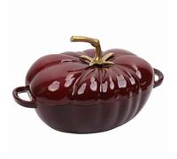 Cocotte À Tomates En Fonte Émaillée Avec Couvercle, Dutch Oven 27x21cm | Plat ovale en céramique for lasagnes, rôtissage et service, Passe au four et au micro-ondes(Burgundy)