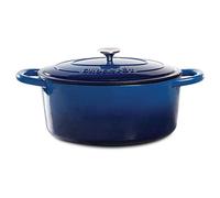 Cocotte artisanale en fonte émaillée Cocotte ovale 7-quart bleu saphir