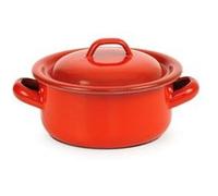 Cocotte avec Couvercle Acier Emaillé Rouge Pujadas Rouge G