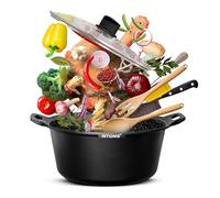 Cocotte avec couvercle - Grande 32 cm | 10 litres | 15 pouces - Compatible induction - Revêtement antiadhésif en céramique GREBLON sans produits chimiques