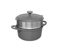 5five Cocotte avec panier vapeur Kirk 24 cm Gris